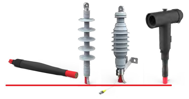 Empalme, terminación premoldeada de interior, terminación de exterior y conector separable en T de la línea REPL